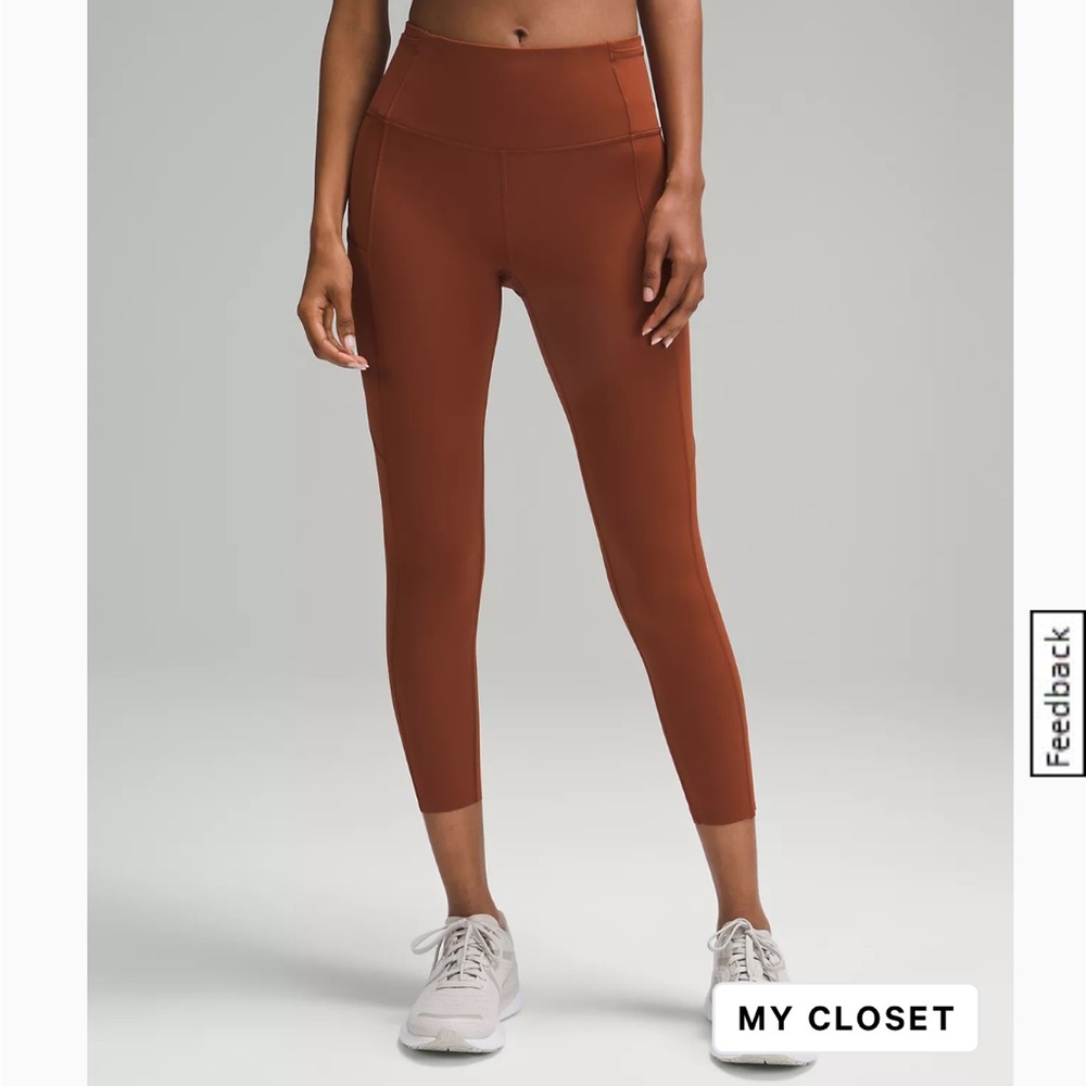 Lululemon Fast and Free HR crop 23” leggings - size 10 - Dark Terracotta